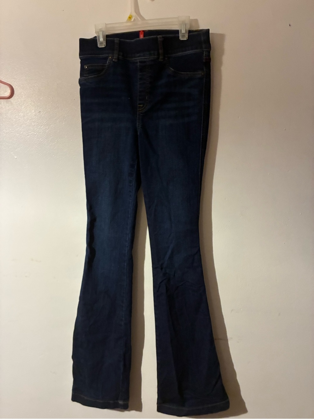 Spanx Dark Wash Pull On Flare Jeans Size Small